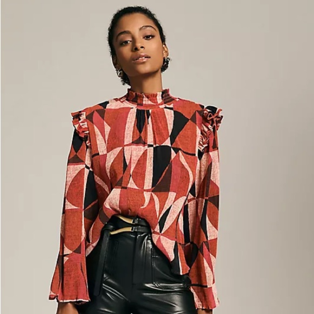 The Odells Nicole Trumpet Sleeve Blouse